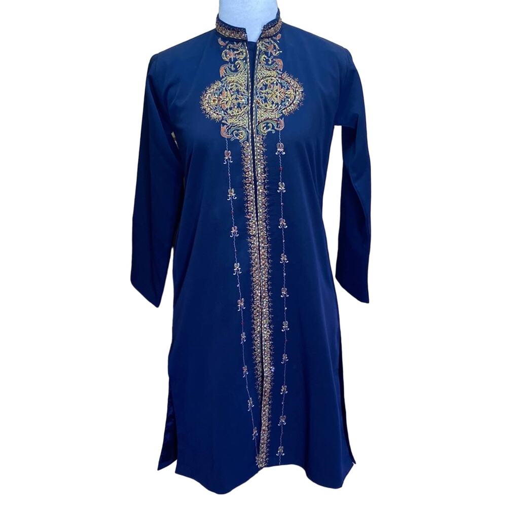 Vision 2000 Dubai Pakistani Embroidery High Neck Dress Size 9